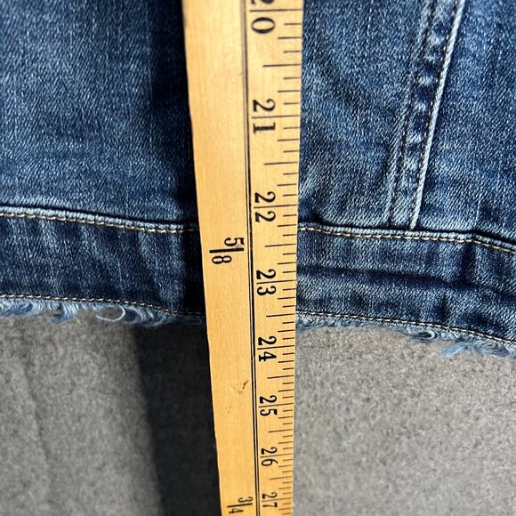 Susan Graver Stretch Denim Button-Front Size XX-Small Frayed Jean Jacket Blue - Picture 7 of 10